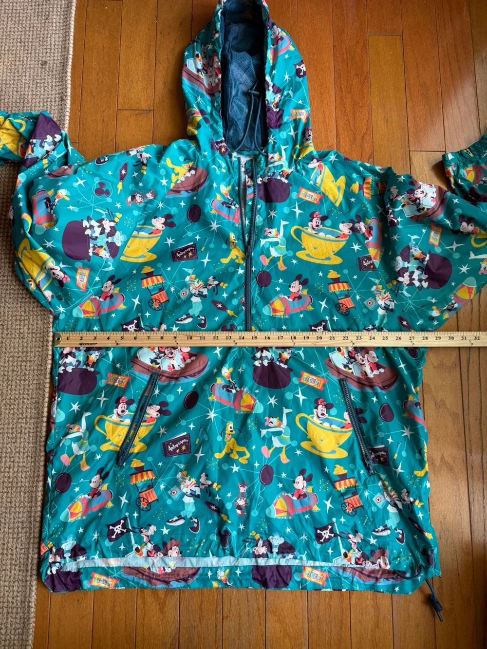 Disney Play in the Park Rain Coat Adult Size XXL Packable Windbreaker Unisex - Picture 7 of 8